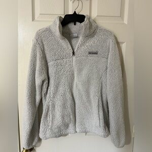 Columbia Sherpa Fleece Jacket in Gray/White